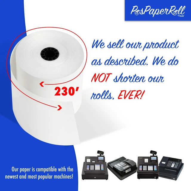 Alt view image 4 of 5 - Thermal Paper Rolls Pack of 50 Made In USA (2 1/4'' x 230')