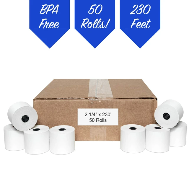 Alt view image 5 of 5 - Thermal Paper Rolls Pack of 50 Made In USA (2 1/4'' x 230')