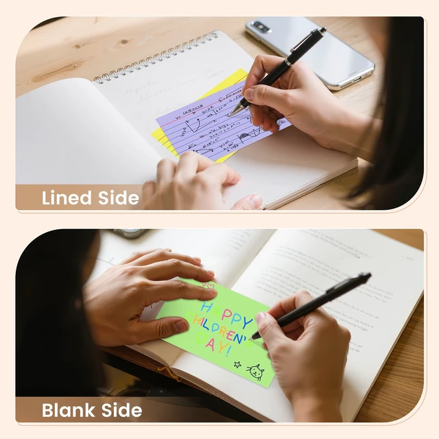 Alt view image 4 of 7 - Index Cards 3x5 Inch, 500sheets, Flash Cards,Ruled Lined Colored Note Cards Paper For Studying, Schools Supplies, College, Office And Home Organization, Note Taking Supplies