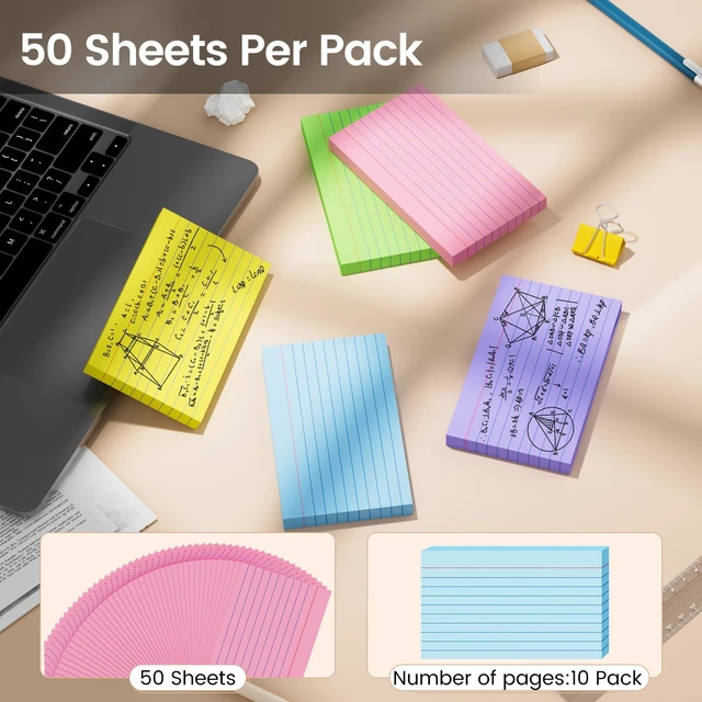 Alt view image 5 of 7 - Index Cards 3x5 Inch, 500sheets, Flash Cards,Ruled Lined Colored Note Cards Paper For Studying, Schools Supplies, College, Office And Home Organization, Note Taking Supplies