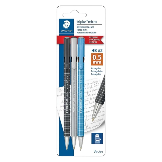 Alt view image 2 of 6 - Triplus Micro 0.5mm Mechanical Pencils #2, 12 Pack, 36 count 3 pieces per set, Retractable & Refillable #2 Pencils with Twist Erasers