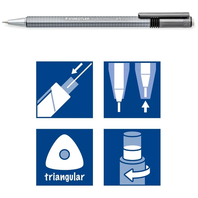 Alt view image 5 of 6 - Triplus Micro 0.5mm Mechanical Pencils #2, 12 Pack, 36 count 3 pieces per set, Retractable & Refillable #2 Pencils with Twist Erasers