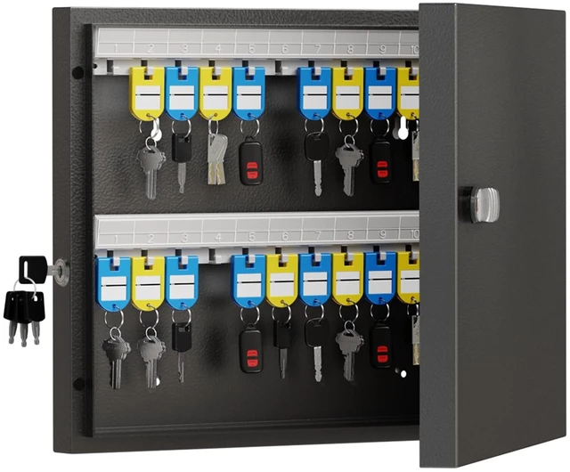 Main image of 48 Key Lock Box, Steel Key Cabinet with Combination Lock & Key Wall Mounted Key Organizer Box with Key Management App (Record Key Borrow/Return) for Home, Small Office, School, Rental