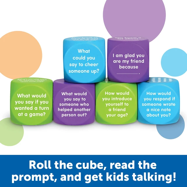 Alt view image 2 of 6 - Be Kind Cubes, 6 pieces, Ages 5+ Social Emotional Toys, Speech Therapists Materials, Emotional Intelligence Toys