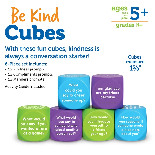 Alt view image 5 of 6 - Be Kind Cubes, 6 pieces, Ages 5+ Social Emotional Toys, Speech Therapists Materials, Emotional Intelligence Toys