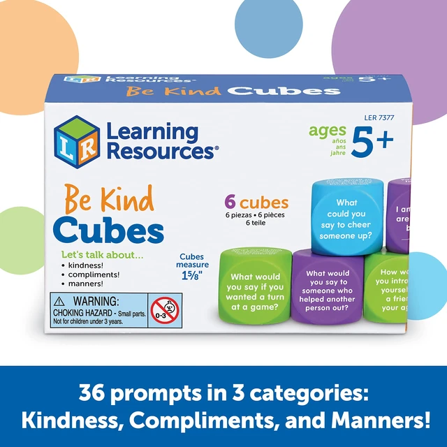 Alt view image 4 of 6 - Be Kind Cubes, 6 pieces, Ages 5+ Social Emotional Toys, Speech Therapists Materials, Emotional Intelligence Toys
