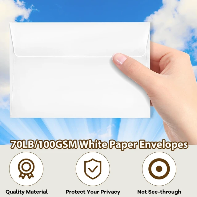 Alt view image 5 of 7 - Self Adhesive Invitation, 1000 Pcs A4 Envelopes 4.25x6.25 Inches Paper Material, Self Seal Envelopes, 1000 Count, For Weddings, Baby Showers, Photos, Notes, Greeting Cards, Easy Mailing