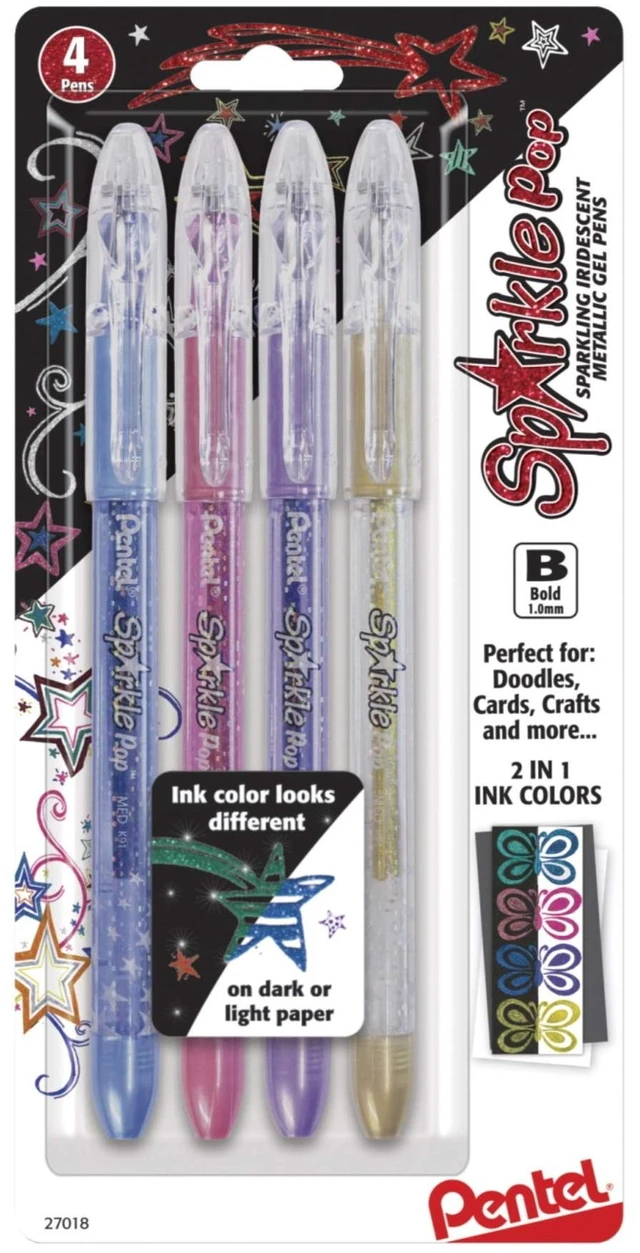 Main image of Sparkle Pop Metallic Gel Pen, (1.0mm) Bold Line, Assorted Colors, 4-Pack, Bold (K91BP4M1)