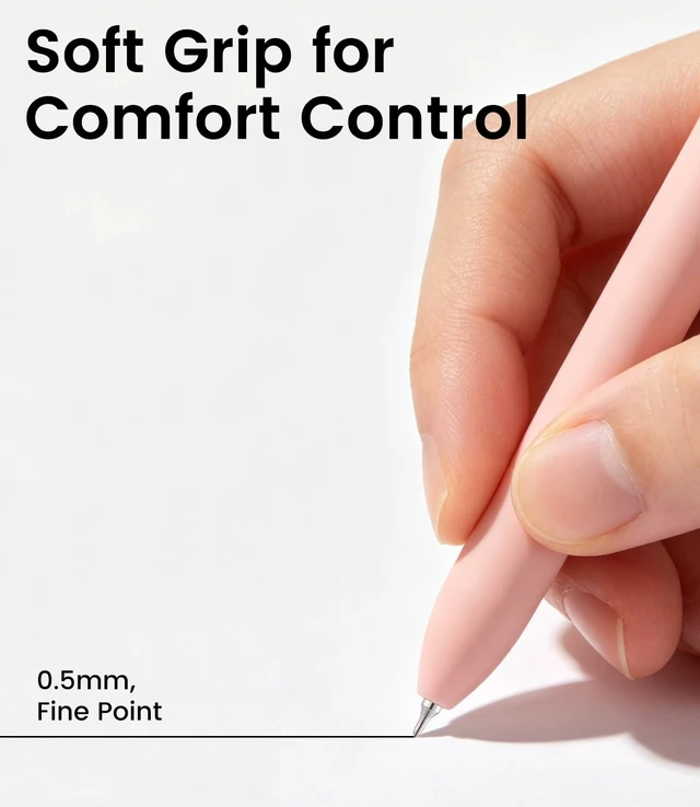 Alt view image 2 of 7 - Cute Black Gel Pens, 12Pcs 0.5mm Quick Dry Black Ink Pens Ballpoint 0.5mm Fine Point Black Ink Aesthetic Pen for School Office Supplies, Retractable Fidget Pen for Nurses Men Women