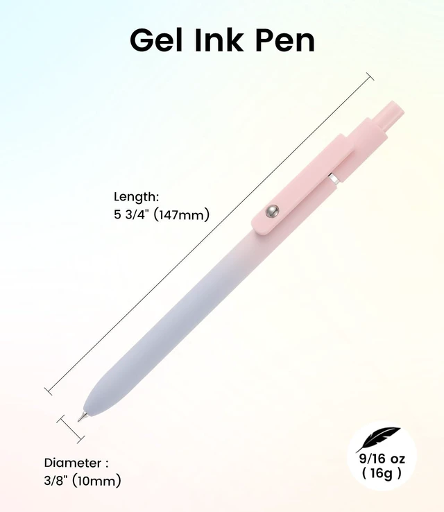 Alt view image 7 of 7 - Cute Gel Pens, 12Pcs 0.7mm Quick Dry Black Ink Pens Ballpoint 0.7mm Medium Point Black Ink Aesthetic Pen for School Office Supplies, Retractable Fidget Pen for Nurses, Gifts for Women