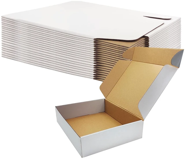 Main image of 13x10x3 Inch White Shipping Box 20 Pack,Craft Gift Box,Mailing,Packaging Easily Assemble,Lightwight, Shipping,Packaging,Recyclable Storage,E-commerce,Literature Mailing, Luck Top, Corrugated Carton