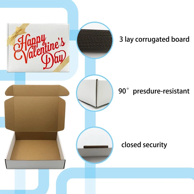 Alt view image 2 of 7 - 13x10x3 Inch White Shipping Box 20 Pack,Craft Gift Box,Mailing,Packaging Easily Assemble,Lightwight, Shipping,Packaging,Recyclable Storage,E-commerce,Literature Mailing, Luck Top, Corrugated Carton