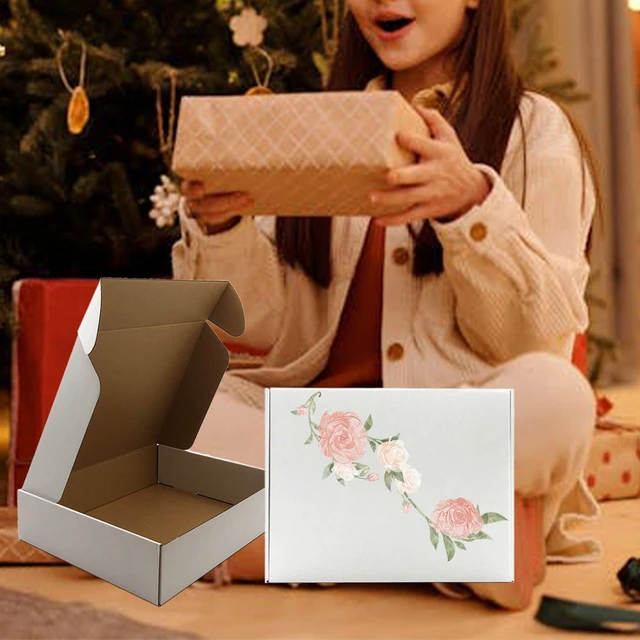 Alt view image 6 of 7 - 13x10x3 Inch White Shipping Box 20 Pack,Craft Gift Box,Mailing,Packaging Easily Assemble,Lightwight, Shipping,Packaging,Recyclable Storage,E-commerce,Literature Mailing, Luck Top, Corrugated Carton