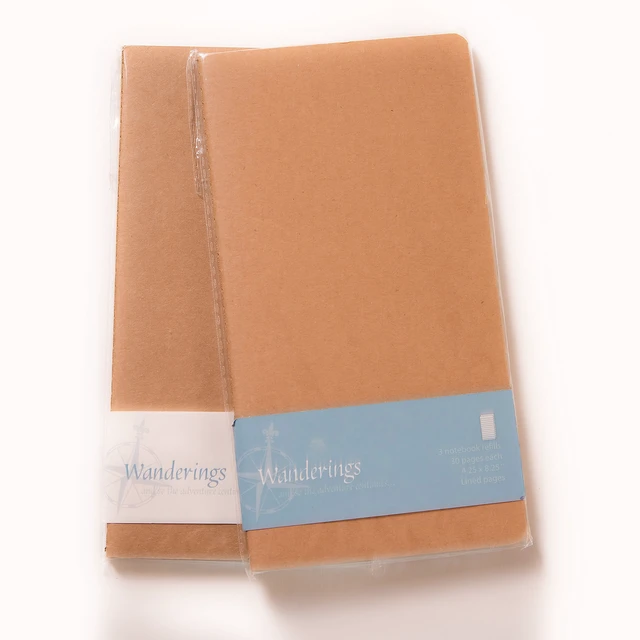 Alt view image 7 of 7 - Lined Regular Size Travelers Notebook Inserts 4.25" x 8.25" (11 x 21cm) 100 GSM Paper 3 Hand-sewn Booklets/180 Pages Travelers Notebook Refills for Journals, Diaries, Planners