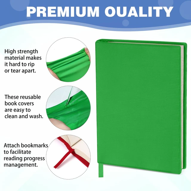 Alt view image 3 of 6 - 6 Pack Stretchable Book Covers 6-9 Inch Colored Fabric Reusable Book Protector Sleeve for Hardcovers Textbook Protection Supplies(Rainbow Color)