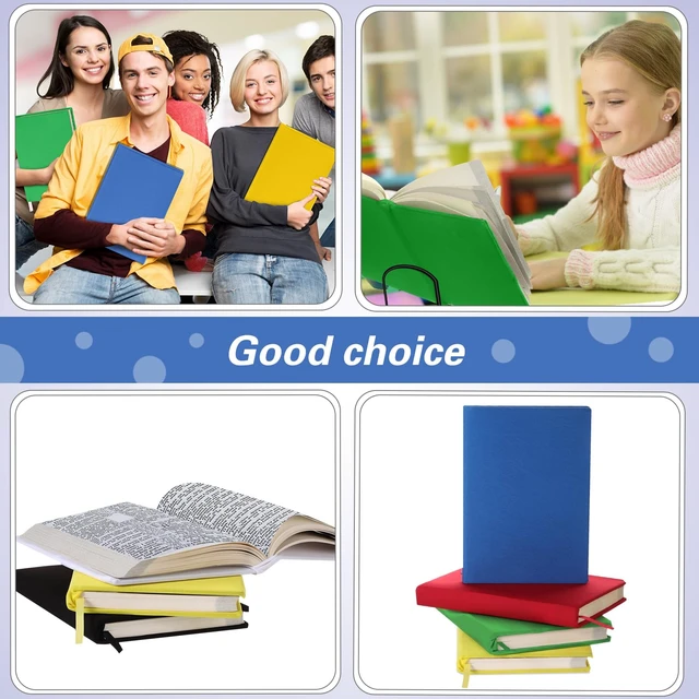 Alt view image 5 of 6 - 6 Pack Stretchable Book Covers 6-9 Inch Colored Fabric Reusable Book Protector Sleeve for Hardcovers Textbook Protection Supplies(Rainbow Color)