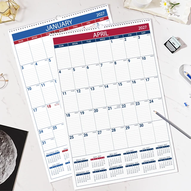 Alt view image 2 of 7 - 2027 Wall Calendar, 2027 Vertical Large Wall Calendar, 15" x 23" from Jan 2027 - Dec 2027, Julian Date, Premium Paper, for Home Office Organizing