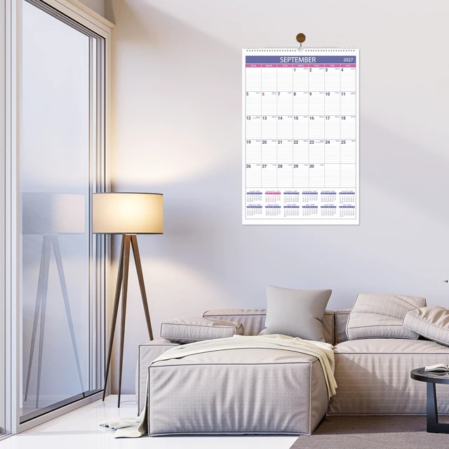 Alt view image 5 of 7 - 2027 Wall Calendar, 2027 Vertical Large Wall Calendar, 15" x 23" from Jan 2027 - Dec 2027, Julian Date, Premium Paper, for Home Office Organizing
