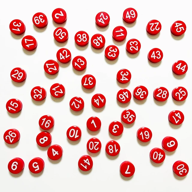 Alt view image 5 of 7 - 1-50 Magnetic Numbers, Magnets with Number for Dry Erase Boards, Round Number Refrigerator Magnets for Whiteboard in Home and Office (0.8" Diameter, Red)