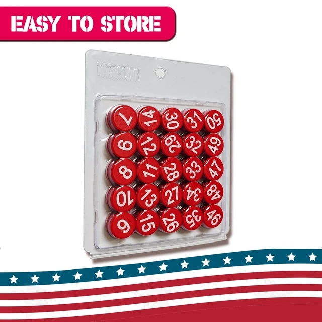 Alt view image 6 of 7 - 1-50 Magnetic Numbers, Magnets with Number for Dry Erase Boards, Round Number Refrigerator Magnets for Whiteboard in Home and Office (0.8" Diameter, Red)