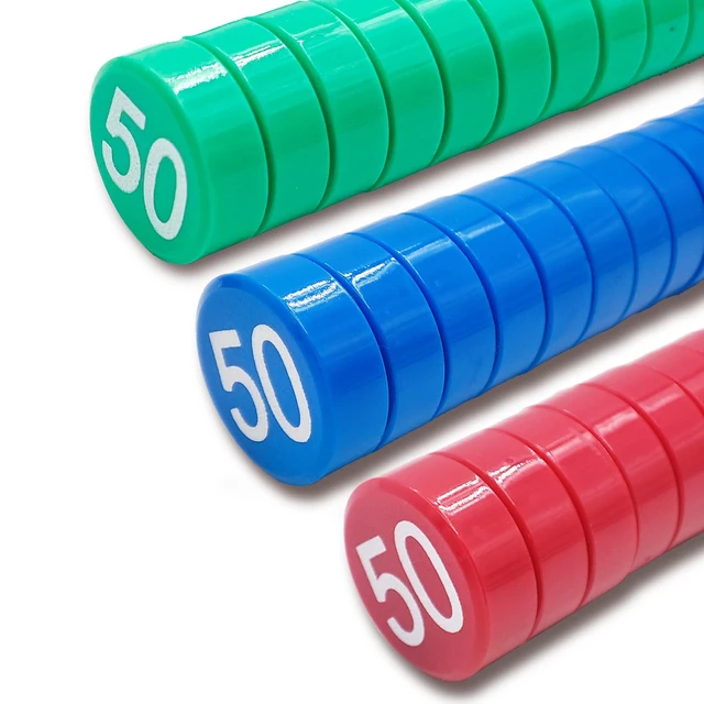 Alt view image 7 of 7 - 1-50 Magnetic Numbers, Magnets with Number for Dry Erase Boards, Round Number Refrigerator Magnets for Whiteboard in Home and Office (0.8" Diameter, Red)