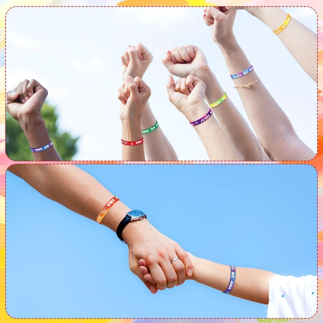 Alt view image 5 of 6 - 200 Pcs Spanish Jesus Loves Me Wristbands Bulk 10 Styles Rainbow Jesus Me Ama Religious Wristbands Christian Cross Silicone Gift for Missionaries Religious Christian Church Giveaways Group