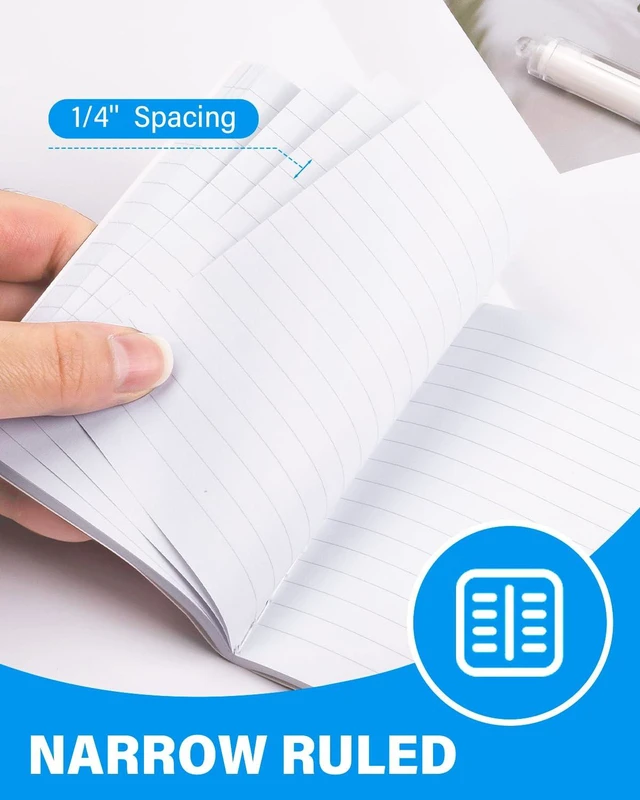 Alt view image 5 of 7 - Composition Notebooks Bulk, 40 Pcs Mini Pocket Notebooks Narrow Ruled (Pack of 2)