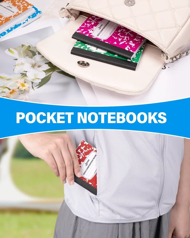 Alt view image 6 of 7 - Composition Notebooks Bulk, 40 Pcs Mini Pocket Notebooks Narrow Ruled (Pack of 2)