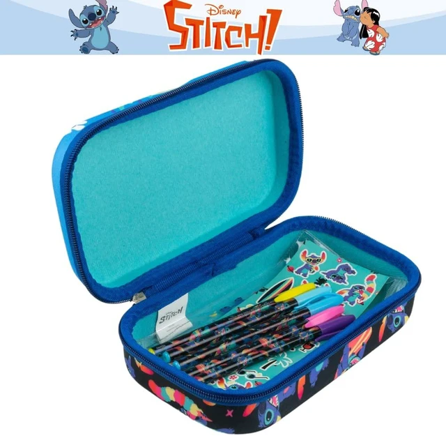 Alt view image 5 of 7 - Disney Stitch Pencil Case Set with Stickers and Gel Pens for Kids, Molded with Zip Closure, Blue