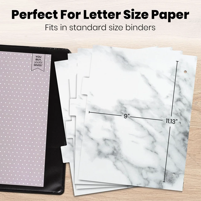 Alt view image 7 of 7 - 1 Inch Marble 3-Ring Binder & 8-Tab Divider Set, 4-Pack, D Rings 3-Ring Binder + 8-Tab Divider Set, 2 Interior Pockets, Blank Sticky Labels Included, 4-Pack of Each