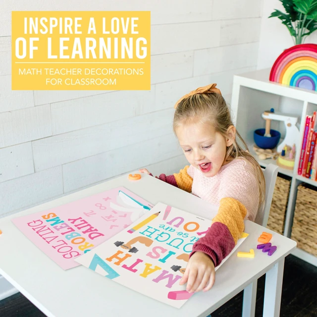 Alt view image 5 of 6 - 6 Math Posters - Motivational Math Posters for Elementary & Middle School Pastel Classroom Must Haves, Inspirational Classroom Decor Poster for High School, Bulletin Board Set Teacher Supply