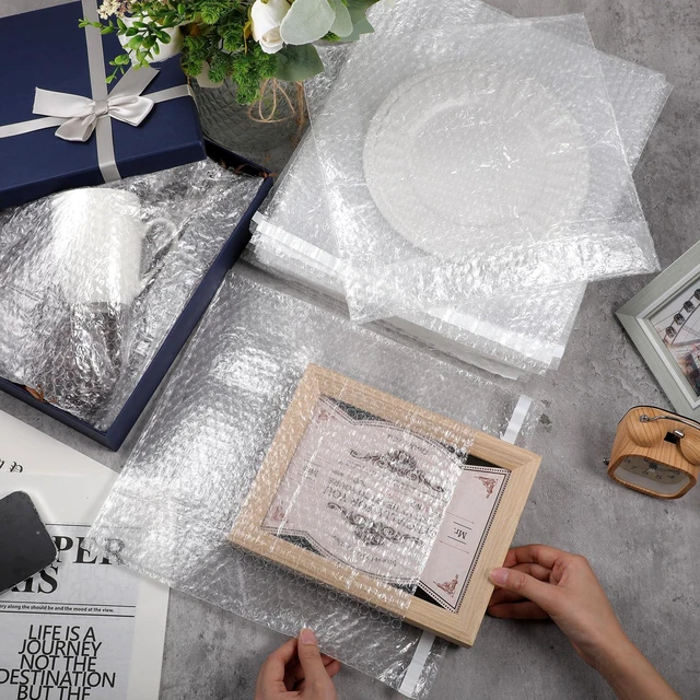 Alt view image 5 of 7 - Bubble Bags Double Bubble Pouches, 12 x 12 Inch, 50 Pcs Clear Protective Pouches, Thickening Shockproof Design, Self Seal Cushion Wrap for Packing Storage Moving Fragile