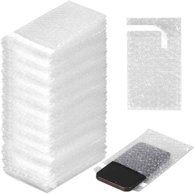 Main image of Bubble Bags Double Bubble Pouches, 4 x 5.5 Inch, 200 Pcs Clear Protective Pouches, Thickening Shockproof Design, Self Seal Cushion Wrap for Packing Storage Moving Fragile
