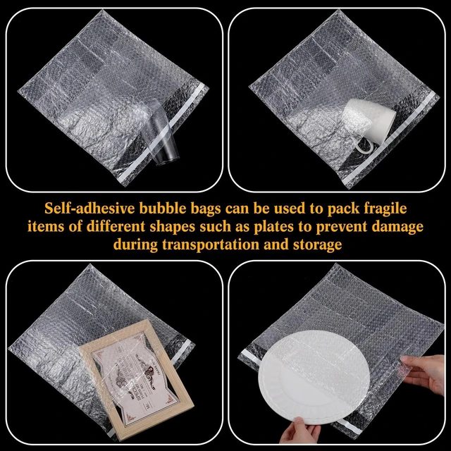 Alt view image 7 of 7 - Bubble Bags Double Bubble Pouches, 12 x 12 Inch, 50 Pcs Clear Protective Pouches, Thickening Shockproof Design, Self Seal Cushion Wrap for Packing Storage Moving Fragile