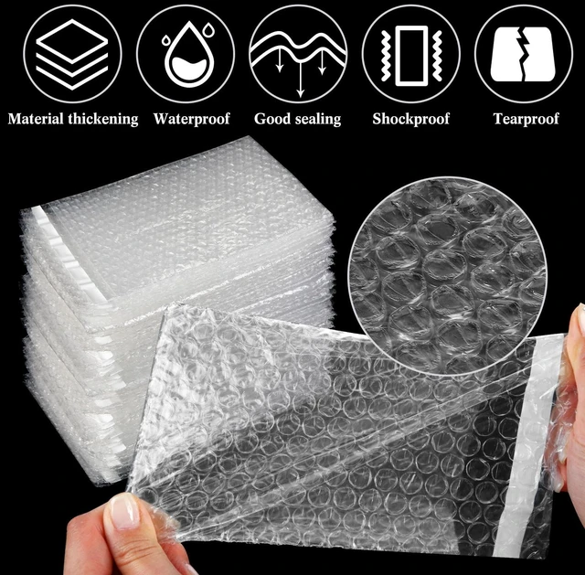 Alt view image 5 of 7 - Bubble Bags Double Bubble Pouches, 4 x 5.5 Inch, 200 Pcs Clear Protective Pouches, Thickening Shockproof Design, Self Seal Cushion Wrap for Packing Storage Moving Fragile