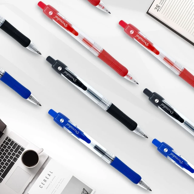 Alt view image 4 of 6 - Red Ballpoint Pens with Rubber GripFine(0.5mm) Point Retractable-Set of 48 Writing Pens for School Office