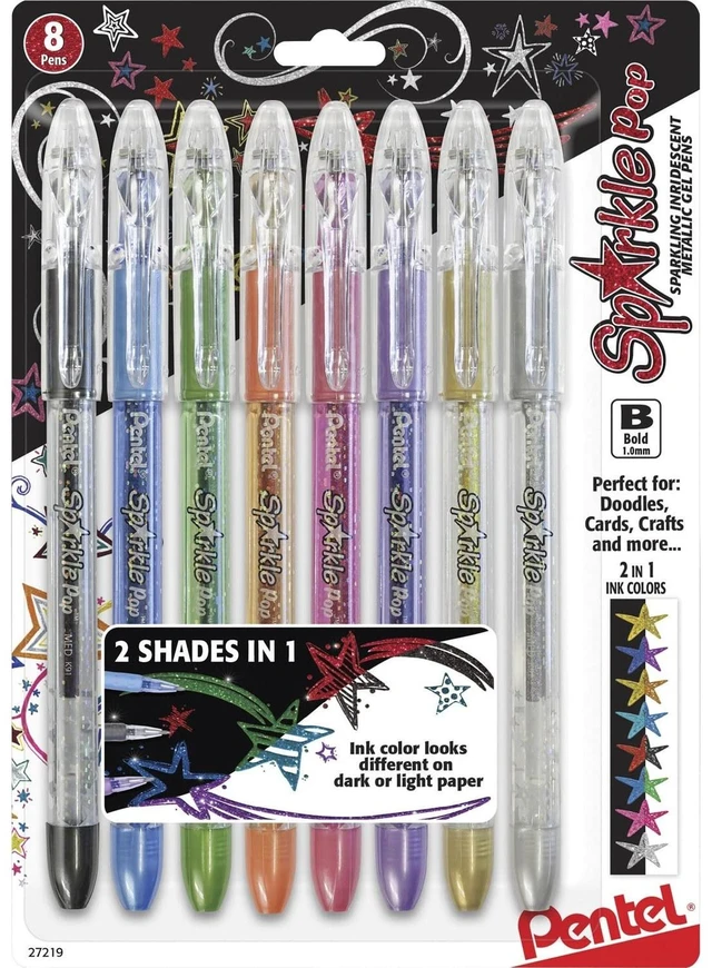 Main image of Sparkle Pop Metallic Gel Pen, (1.0mm) Bold Line, Assorted Colors, Pack of 8 (K91BP8M)