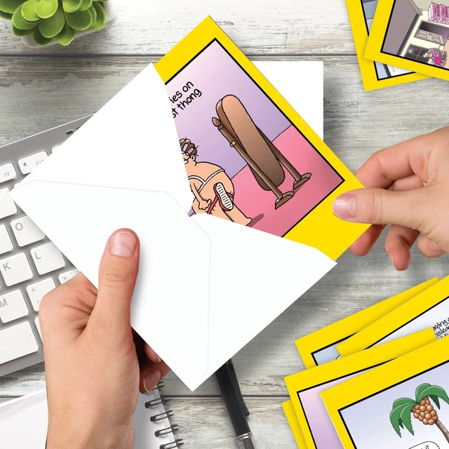 Alt view image 6 of 6 - 36 Funny Birthday Boxed Cards Whyatt Thoughtful AC9378BDG-B1x36 Hilarious Notecard Assortment w/ Envelopes for Men and Women Variety Pack Witty Greeting Stationery Set Box