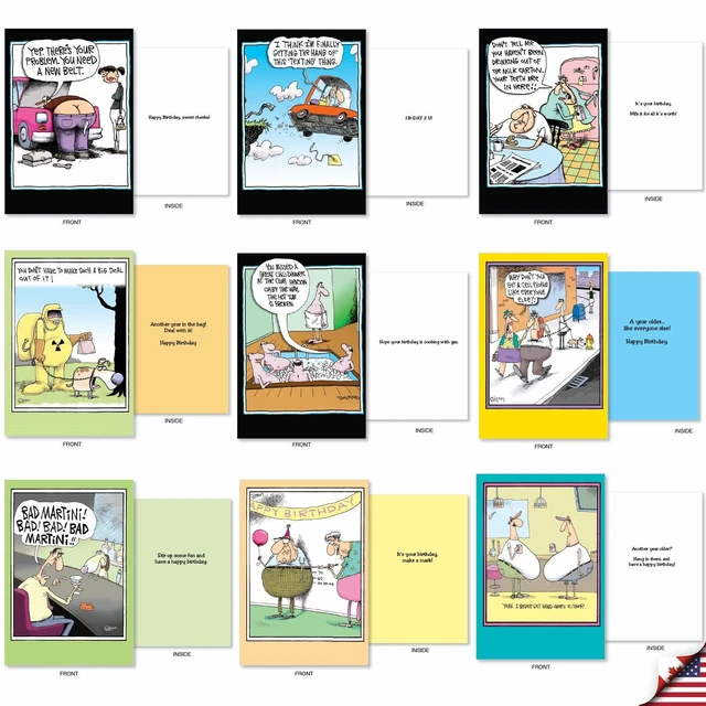 Alt view image 2 of 6 - 36 Card Bulk Birthday Notecards w/Envelopes AC7742BDG-B1x36 McCoy Bros. Merriment Silly Animal Antics Celebration Set Gift for Men and Women Family & Friends Sister Brother