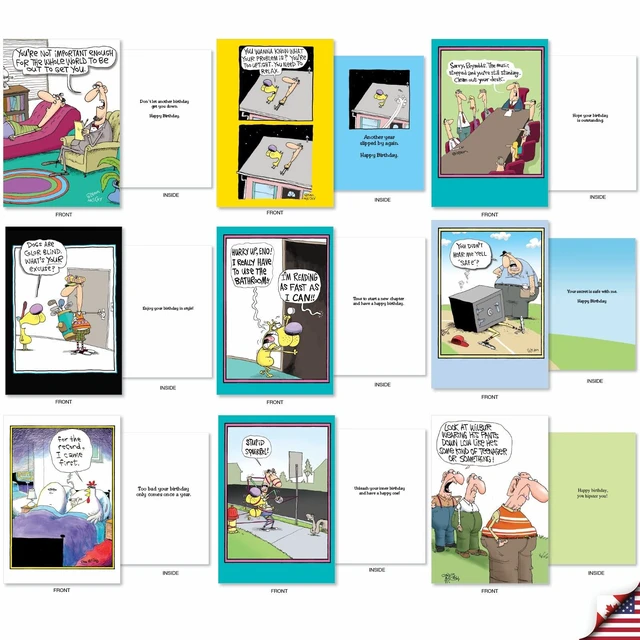 Alt view image 3 of 6 - 36 Card Bulk Birthday Notecards w/Envelopes AC7742BDG-B1x36 McCoy Bros. Merriment Silly Animal Antics Celebration Set Gift for Men and Women Family & Friends Sister Brother