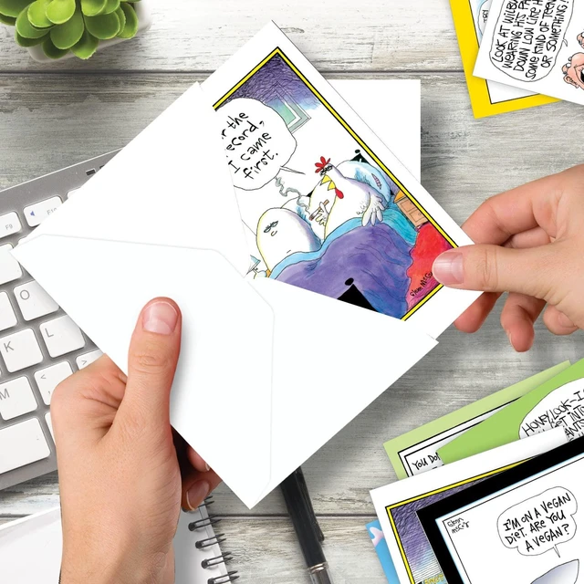 Alt view image 6 of 6 - 36 Card Bulk Birthday Notecards w/Envelopes AC7742BDG-B1x36 McCoy Bros. Merriment Silly Animal Antics Celebration Set Gift for Men and Women Family & Friends Sister Brother