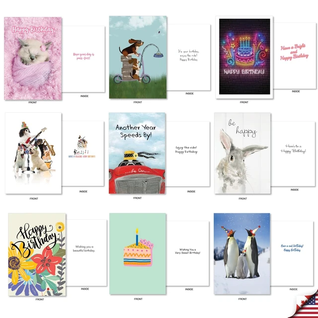 Alt view image 5 of 6 - 36 Set Card Birthday Wildlife Notes w/Envelopes AC7744BDG-B1x36 Sweet Nature Animal Floral Themed Boxed Notecards for Celebrating Another Year of Life for Family & Friends