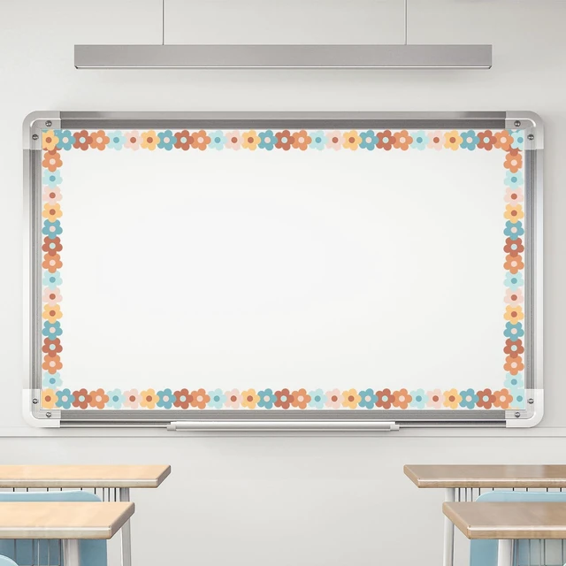 Alt view image 4 of 7 - 32.8 Ft Boho Flower Bulletin Board Borders Colorful Floral Die-Cut Rolled Border Trim, for Back to School Classroom Office Chalkboard Decoration