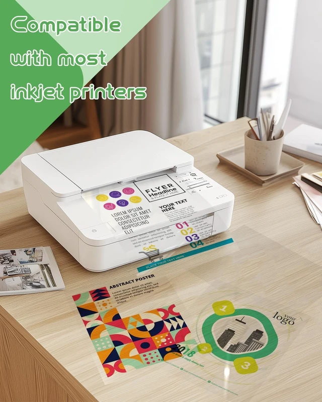Alt view image 3 of 7 - Transparency Sheets for Inkjet Printers, Clear Acetate Sheets (Pack of 2)