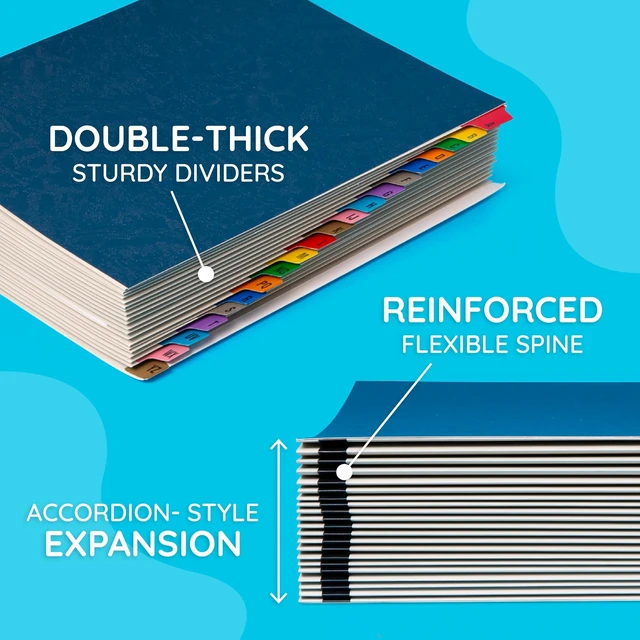 Alt view image 3 of 7 - Expanding Desk File Sorter, Alphabetical, Letter Size Alphabetical Accordion File Organizer, 20 A-Z Dividers, for Mail, Files, Invoices, and Desktop Organization