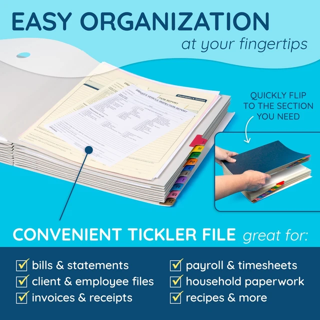 Alt view image 2 of 7 - Expanding Desk File Sorter, Alphabetical, Letter Size Alphabetical Accordion File Organizer, 20 A-Z Dividers, for Mail, Files, Invoices, and Desktop Organization