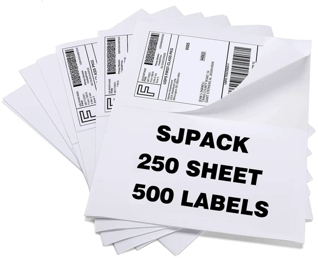 Main image of Half Page Self Adhesive Shipping Labels, 8.5" x 5.5" Shipping Labels Compatible Laser & Inkjet Printer 2 Label Per Sheet (250 sheets-500 Label)