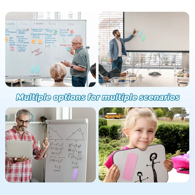 Alt view image 5 of 6 - 4 Pack White Board Eraser,Magnetic Dry Erase Eraser for Classroom Magnetic Dry Eraser for Glass Board,Calendar Board,Back to School&Office Supplies,Teacher Must Haves