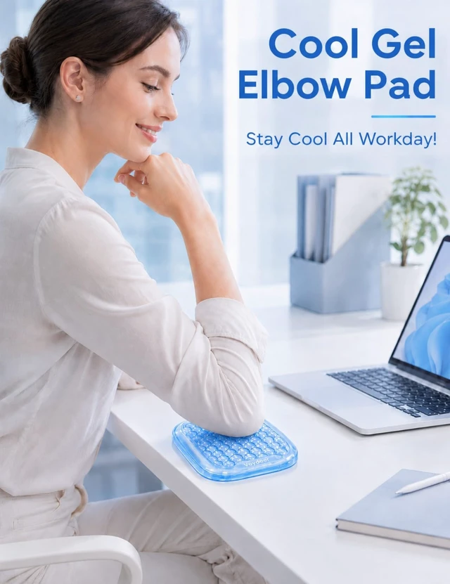 Alt view image 2 of 7 - Clear Gel Elbow Pad for Desk, Ergonomic Arm Rest Cushion Desk Wrist Rest for Keyboard and Mouse, Keyboard Wrist Pad for Computer and Laptop Typing, Gaming and Office Crystal Clear