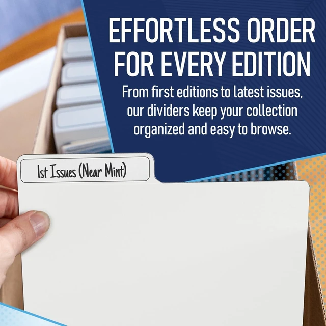 Alt view image 3 of 7 - White Comic Book Dividers (200 Pack) Plastic Dividers, Comic Box Divider, Book Shelf Dividers, Dividers for Bins, Shelves, and Cabinets, Book Dividers for Shelves, Comic Dividers
